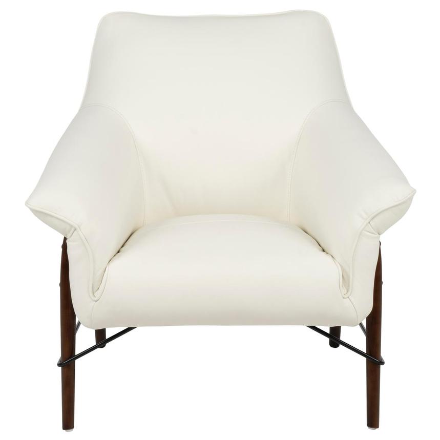 Jensen White Leather Accent Chair  alternate image, 4 of 12 images.