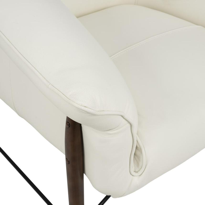 Jensen White Leather Accent Chair  alternate image, 9 of 12 images.