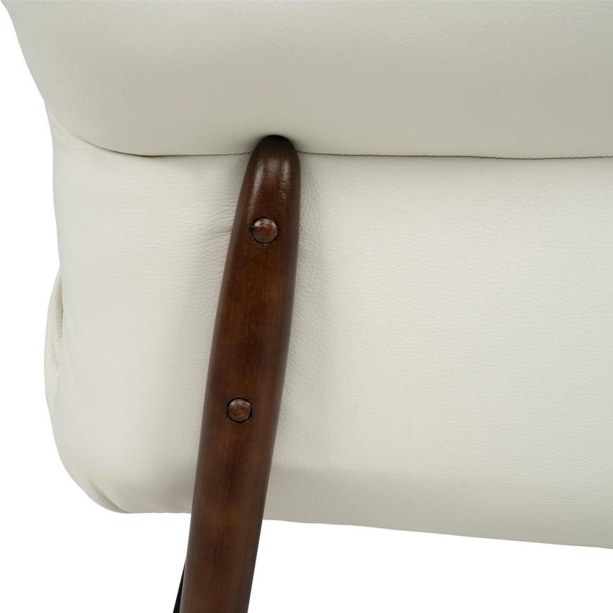 Jensen White Leather Accent Chair alternate image, 10 of 12 images.