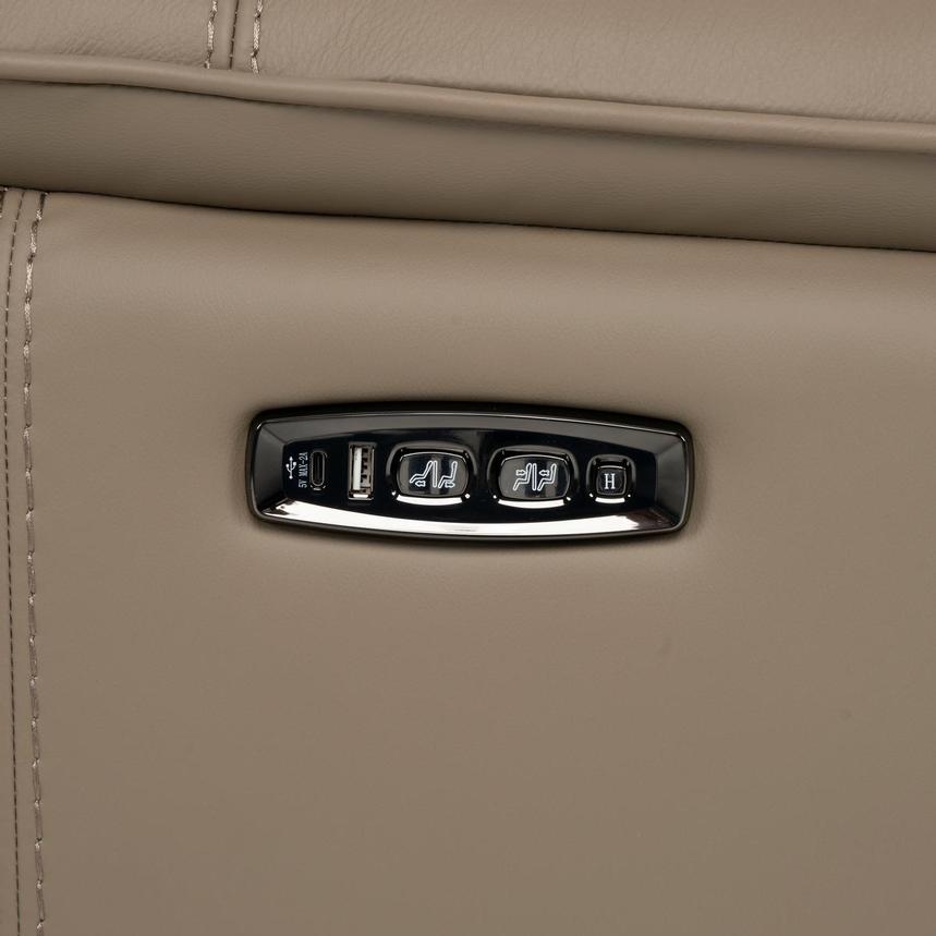 Graystone Dark Taupe Leather Power Reclining Sectional with 7PCS/3PWR  alternate image, 14 of 14 images.