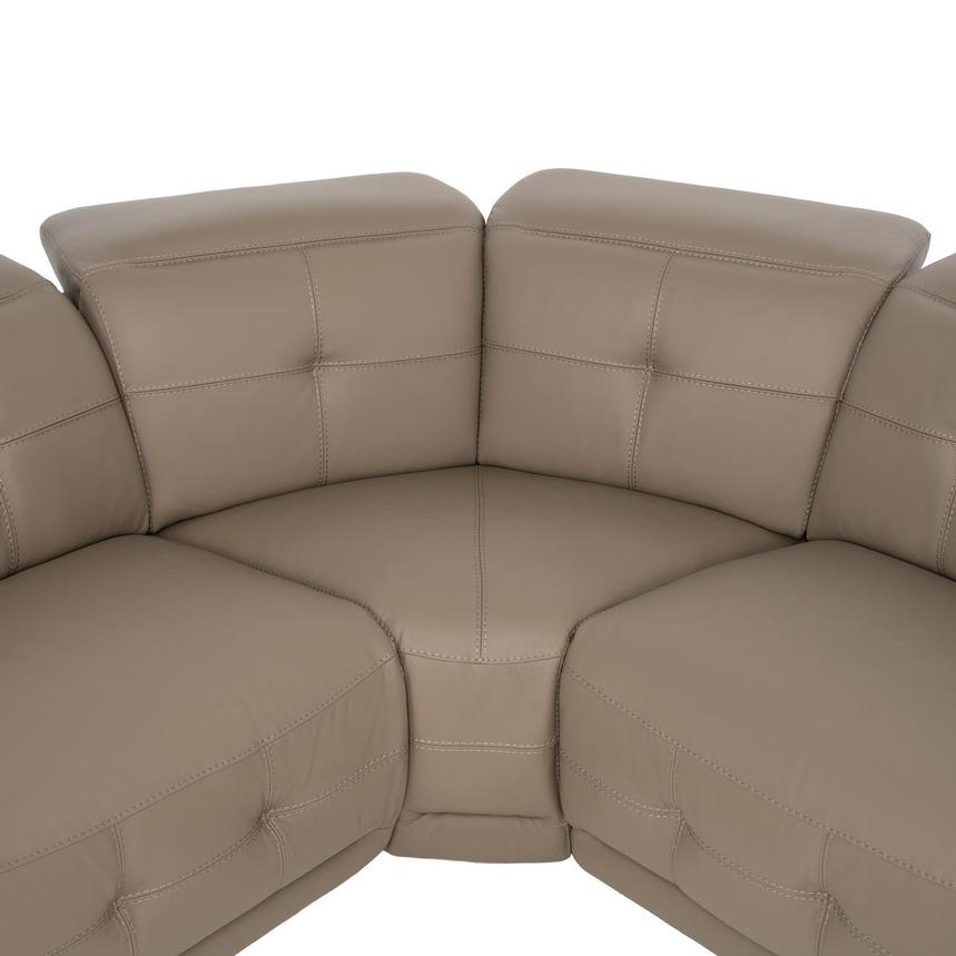 Graystone Dark Taupe Leather Power Reclining Sectional with 4PCS/2PWR  alternate image, 4 of 9 images.