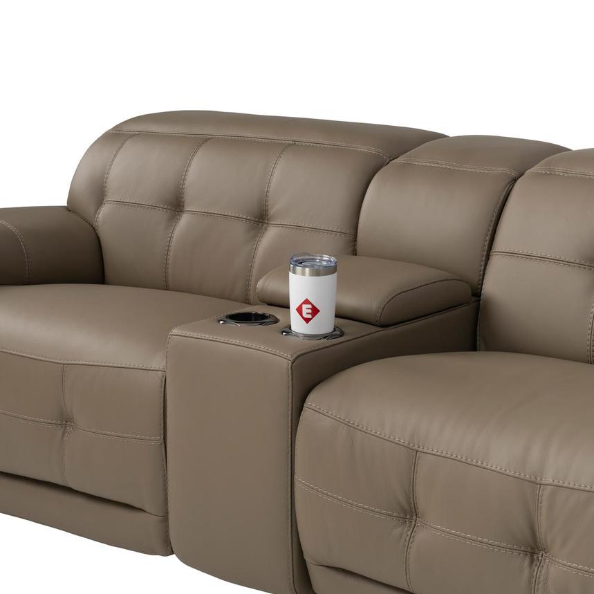 Graystone Dark Taupe Home Theater Leather Seating with 5PCS/2PWR alternate image, 5 of 12 images.