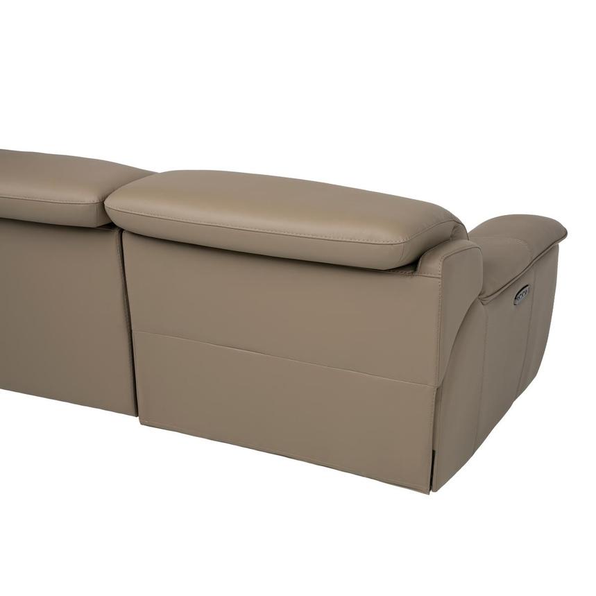 Graystone Dark Taupe Leather Power Reclining Sectional with 5PCS/3PWR  alternate image, 4 of 10 images.