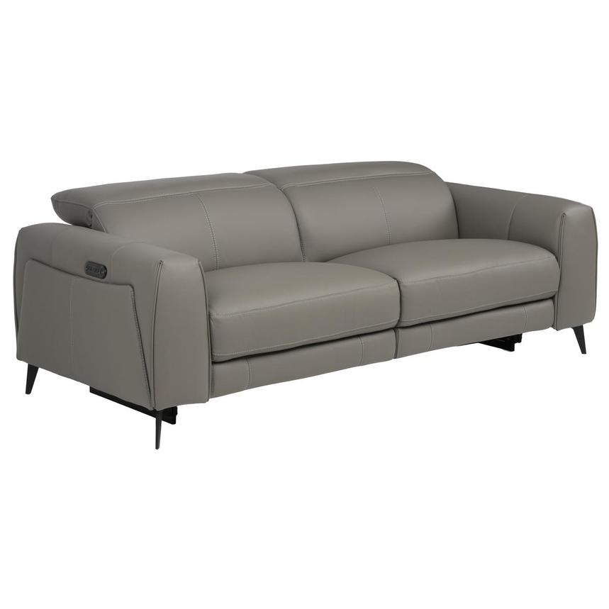 Luke 2.0 Dark Gray Power Reclining Leather Sofa  alternate image, 4 of 10 images.