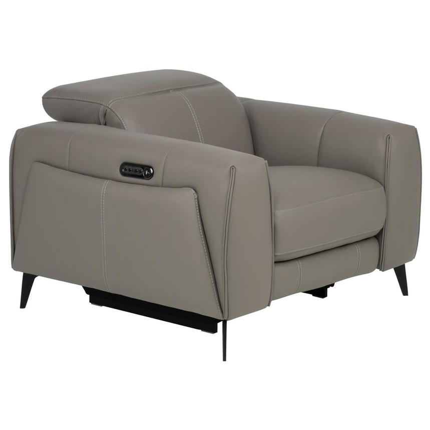Luke 2.0 Dark Gray Leather Power Recliner  alternate image, 4 of 19 images.