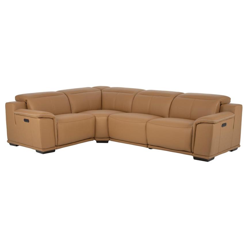 Davis 2.0 Tan Leather Power Reclining Sectional with 4PCS/2PWR