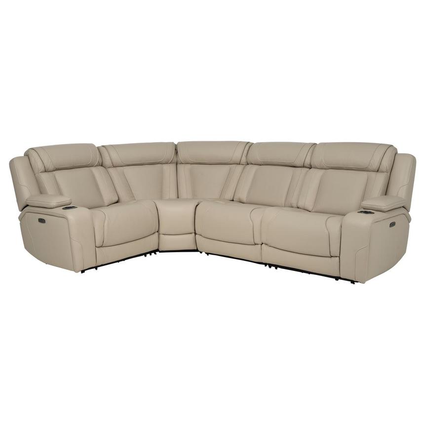 Odyssey Beige Leather Power Reclining Sectional with 4PCS/2PWR  main image, 1 of 9 images.