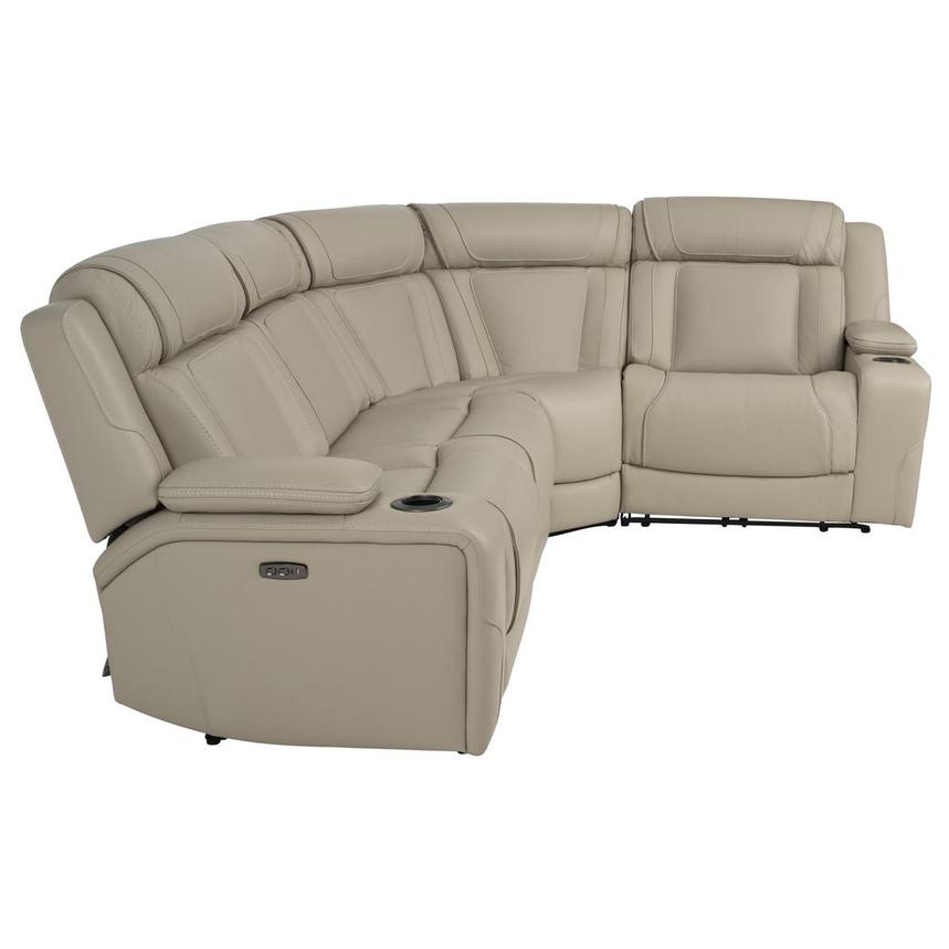 Odyssey Beige Leather Power Reclining Sectional with 4PCS/2PWR  alternate image, 3 of 9 images.