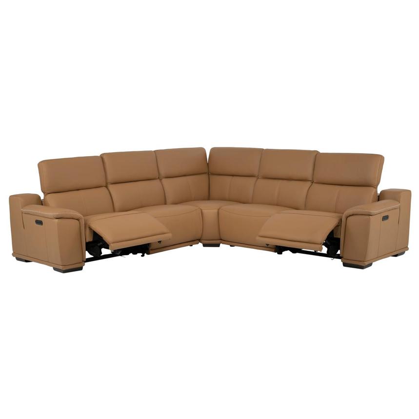 Davis 2.0 Tan Leather Power Reclining Sectional with 5PCS/2PWR  alternate image, 14 of 22 images.