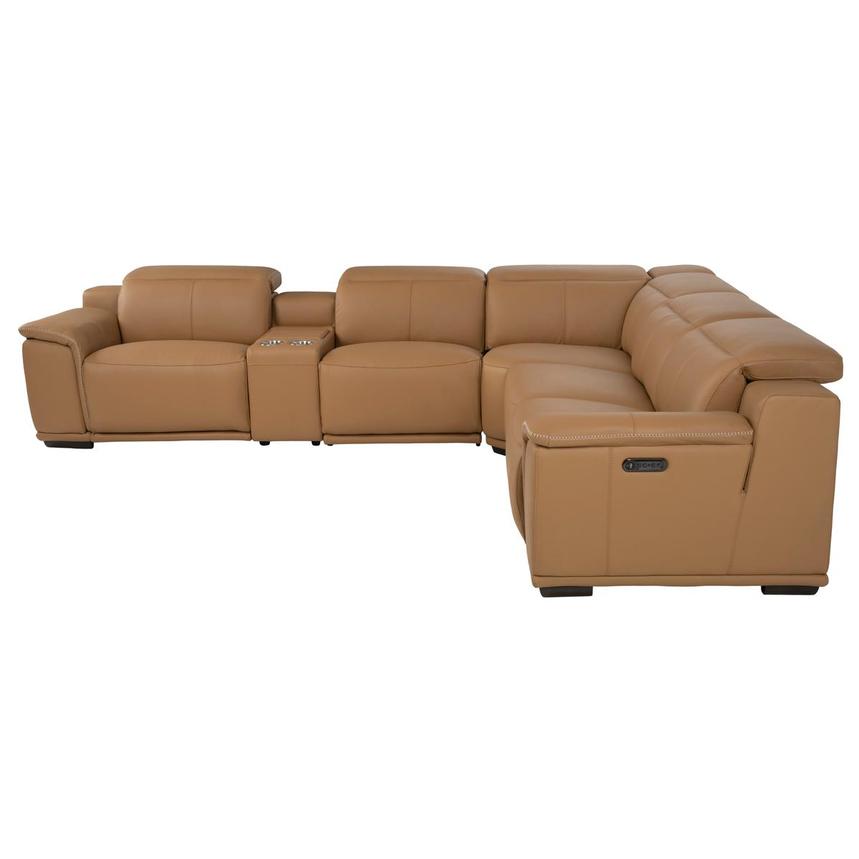 Davis 2.0 Tan Leather Power Reclining Sectional with 6PCS/2PWR  alternate image, 4 of 14 images.