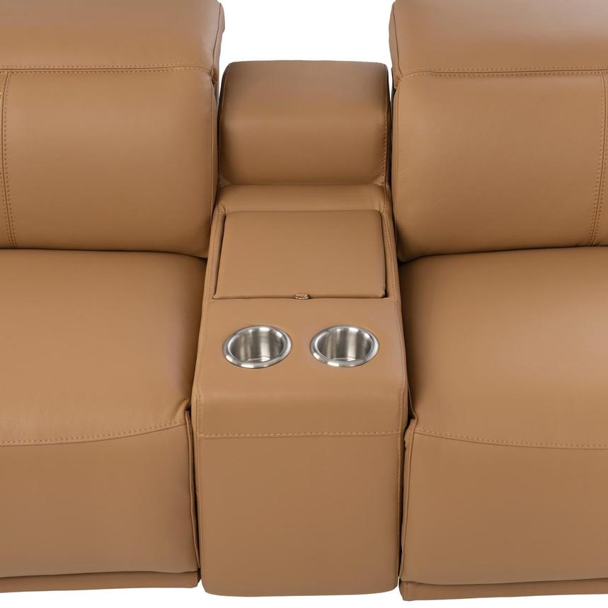 Davis 2.0 Tan Leather Power Reclining Sectional with 6PCS/2PWR alternate image, 7 of 14 images.