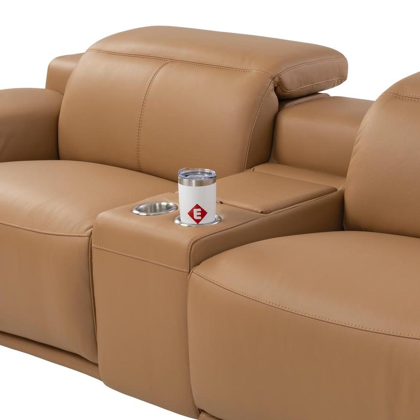 Davis 2.0 Tan Leather Power Reclining Sectional with 6PCS/2PWR  alternate image, 9 of 14 images.