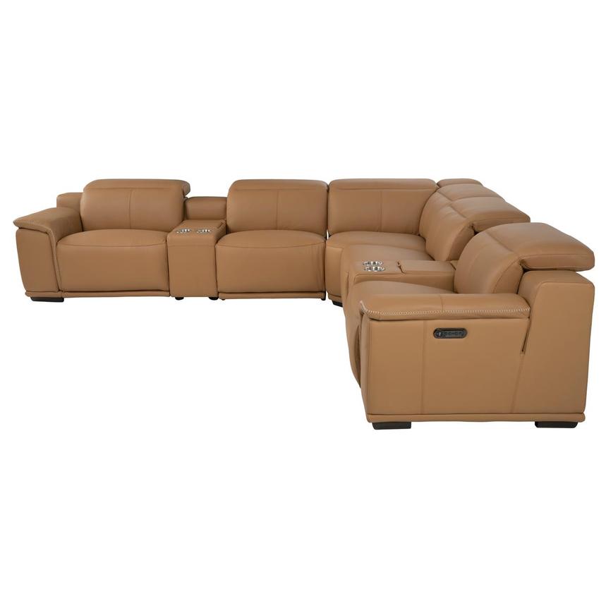 Davis 2.0 Tan Leather Power Reclining Sectional with 7PCS/3PWR  alternate image, 4 of 14 images.