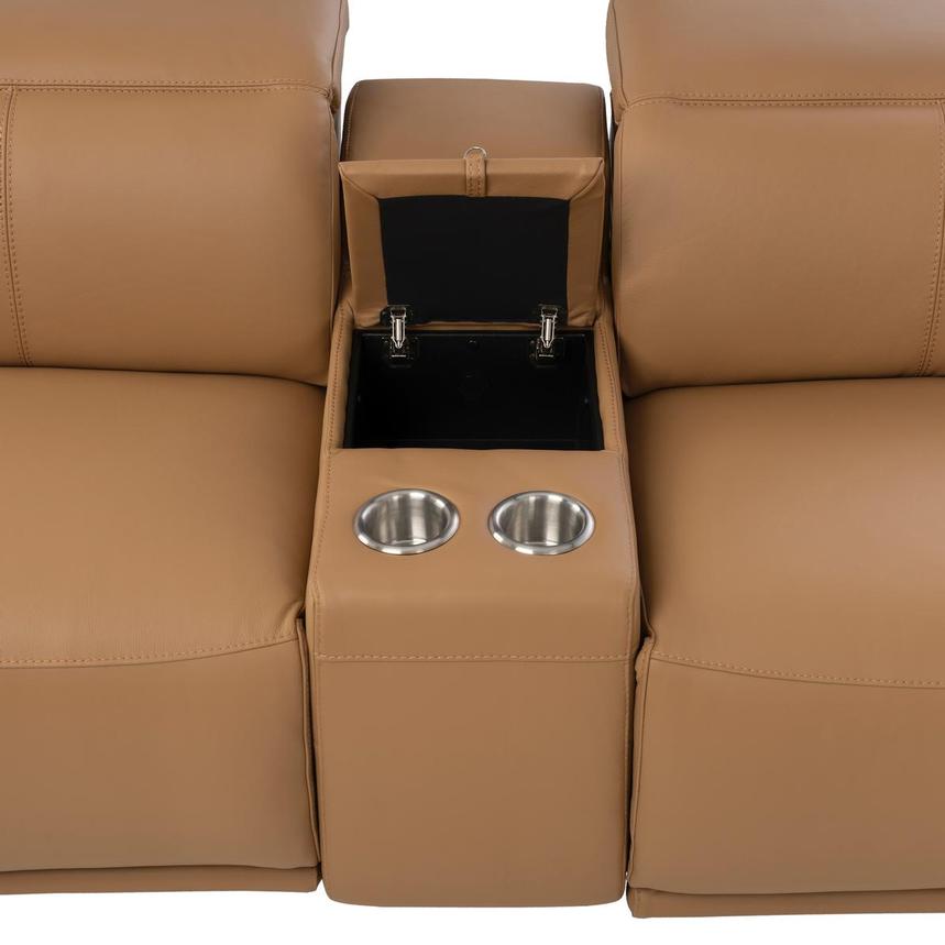 Davis 2.0 Tan Leather Power Reclining Sectional with 7PCS/3PWR  alternate image, 9 of 14 images.