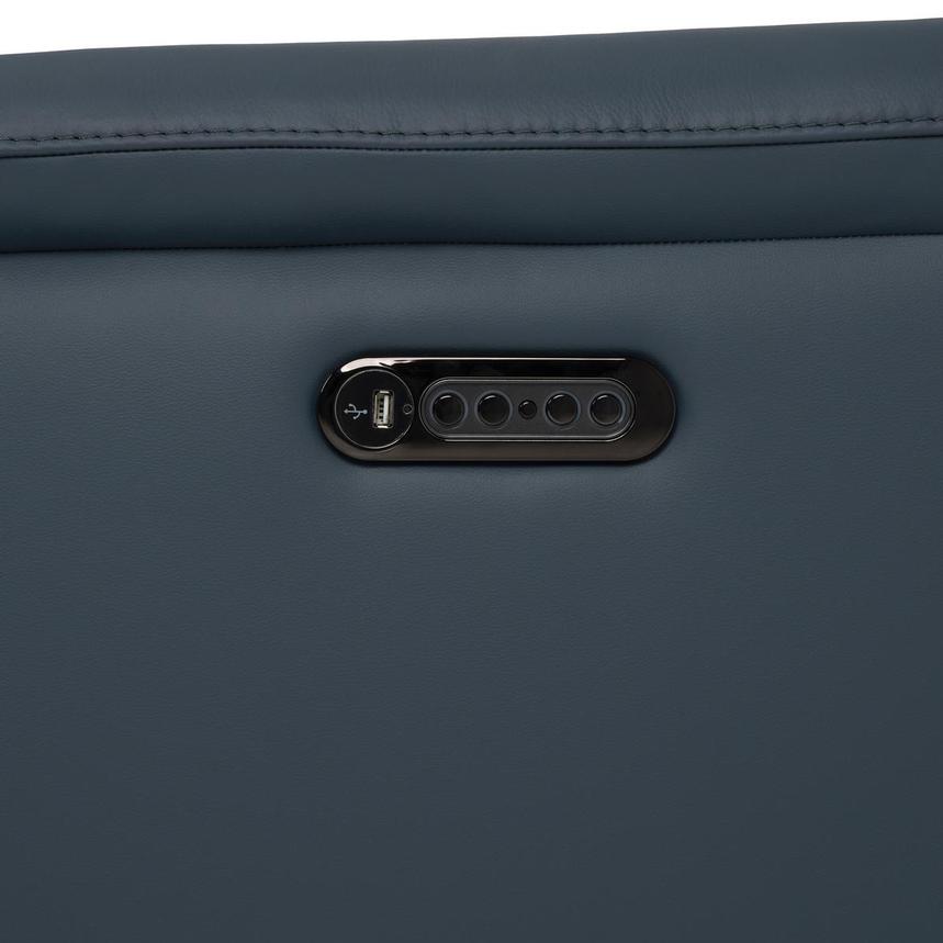 Cordova Blue Leather Power Reclining Sectional with 6PCS/3PWR  alternate image, 14 of 14 images.