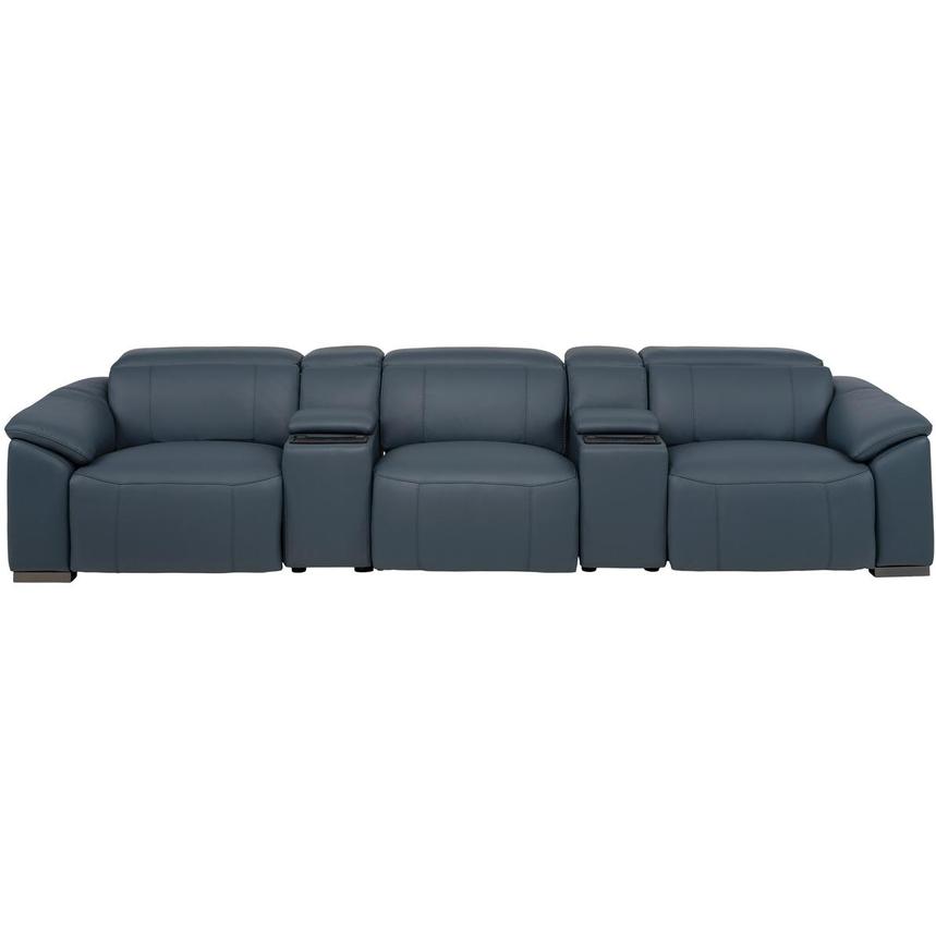 Cordova Blue Home Theater Leather Seating with 5PCS/2PWR