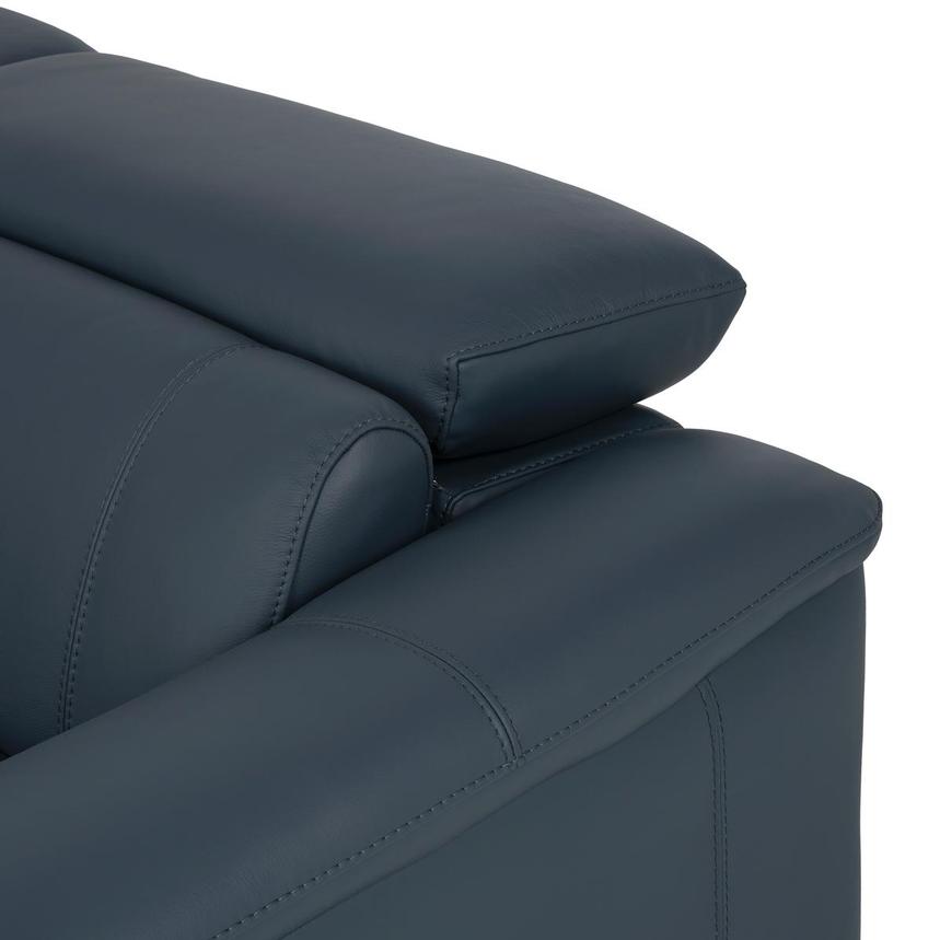 Cordova Blue Leather Power Reclining Sectional with 6PCS/3PWR alternate image, 10 of 14 images.