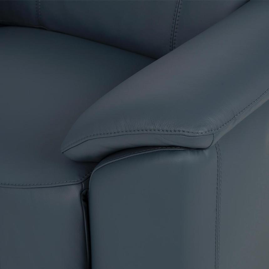 Cordova Blue Leather Power Reclining Sectional with 6PCS/3PWR  alternate image, 12 of 14 images.