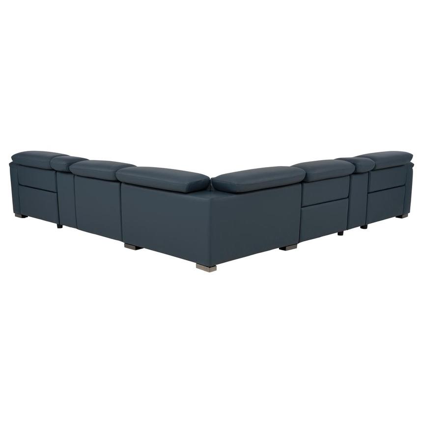 Cordova Blue Leather Power Reclining Sectional with 7PCS/3PWR  alternate image, 5 of 15 images.