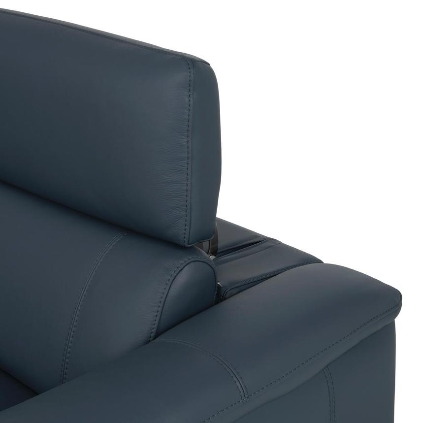 Cordova Blue Leather Power Reclining Sectional with 7PCS/3PWR alternate image, 12 of 15 images.