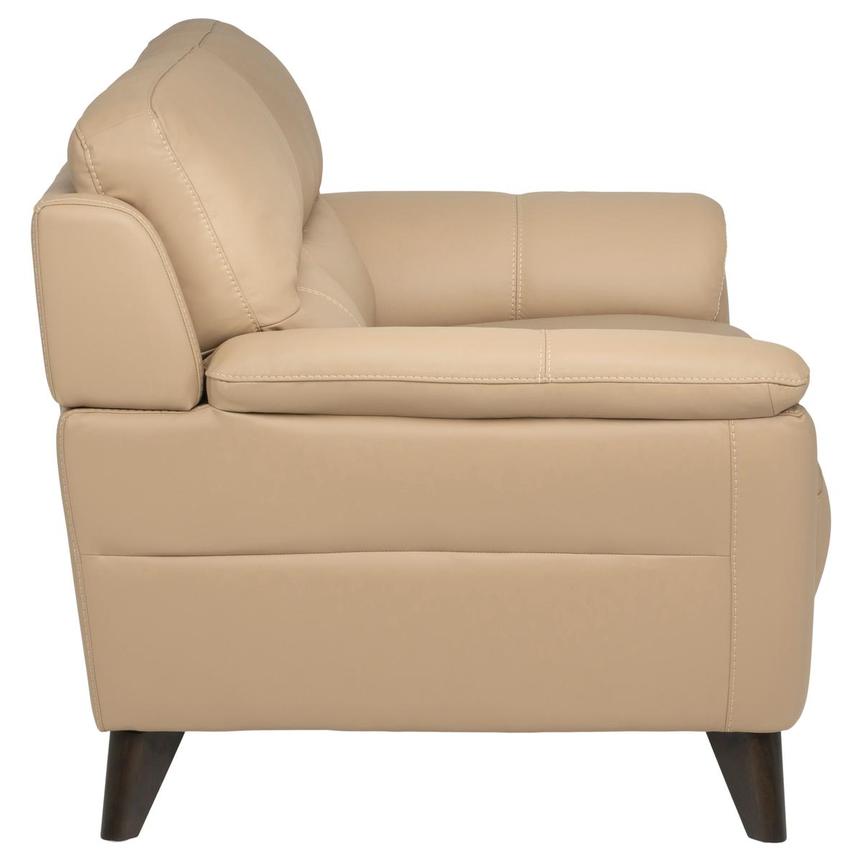 Bali Dark Cream Leather Loveseat  alternate image, 4 of 8 images.