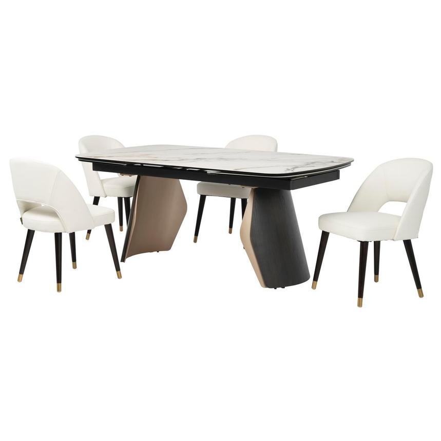 Ollie/Charm White 5-Piece Dining Set