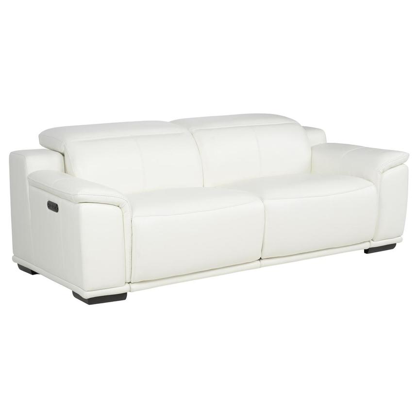 Davis 2.0 White Leather Power Reclining Sofa  alternate image, 4 of 12 images.