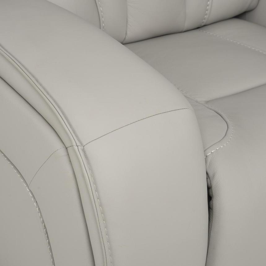 Kylo Light Gray Power Motion Leather Recliner alternate image, 12 of 16 images.