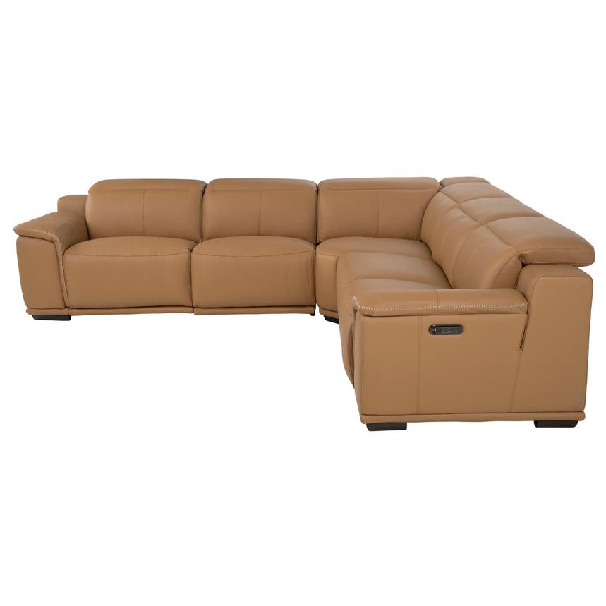 Davis 2.0 Tan Leather Power Reclining Sectional with 5PCS/3PWR alternate image, 4 of 11 images.