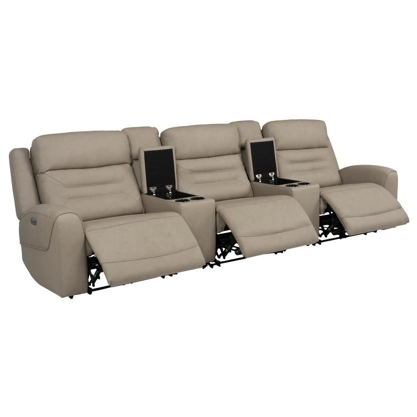 Solstice Home Theater Leather Seating with 5PCS/3PWR alternate image, 4 of 11 images.