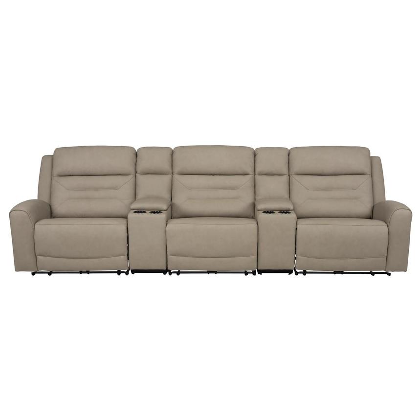 Solstice Home Theater Leather Seating with 5PCS/2PWR  main image, 1 of 11 images.