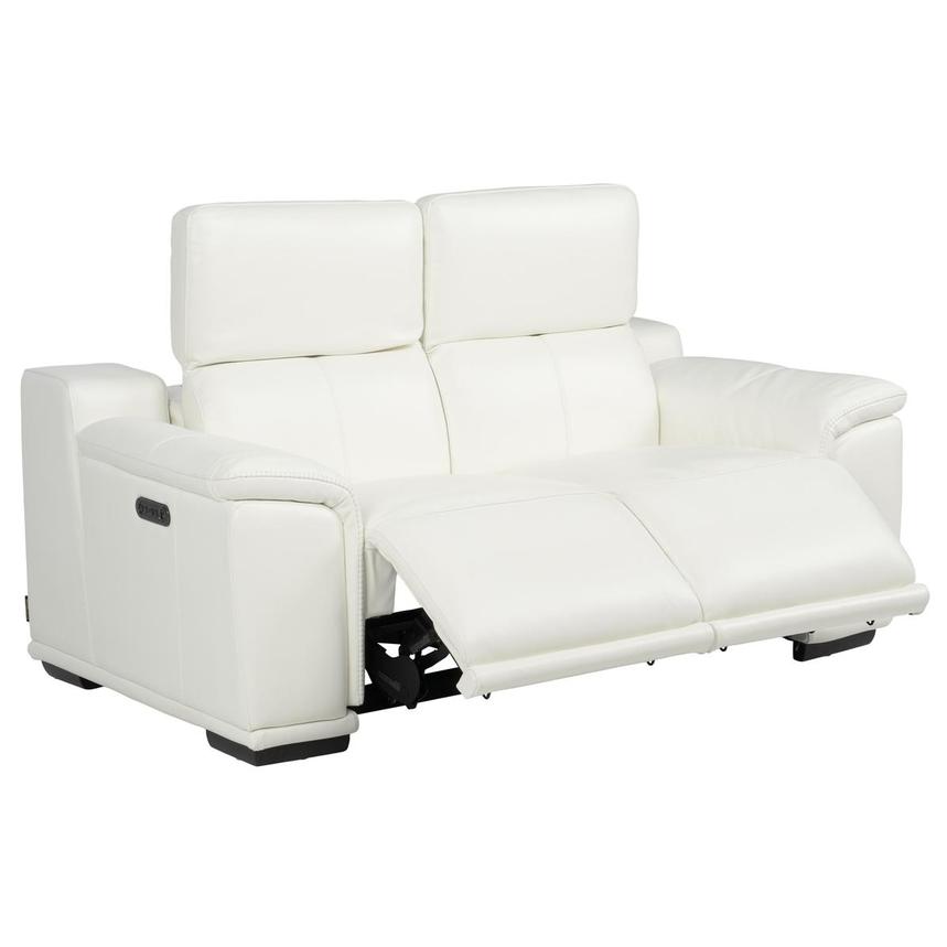 Davis 2.0 White Leather Power Reclining Loveseat alternate image, 4 of 12 images.