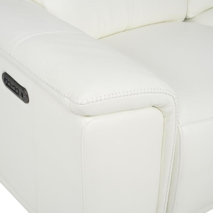 Davis 2.0 White Leather Power Reclining Loveseat alternate image, 9 of 12 images.