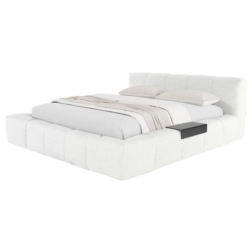 Annie White Queen Platform Bed w/Trays  main image, 1 of 4 images.