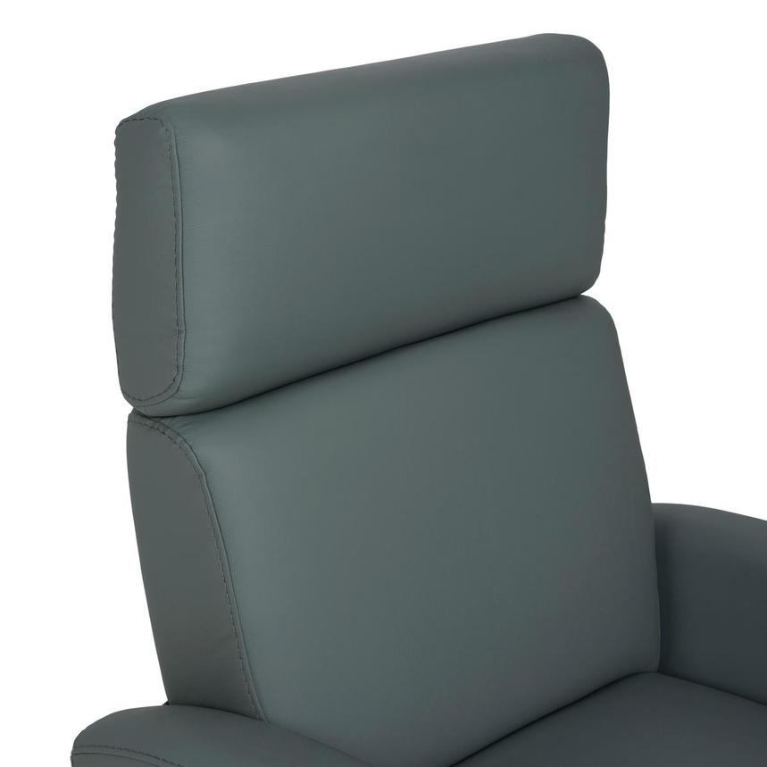 Lucca Blue Leather Power Swivel Glider Recliner  alternate image, 6 of 10 images.
