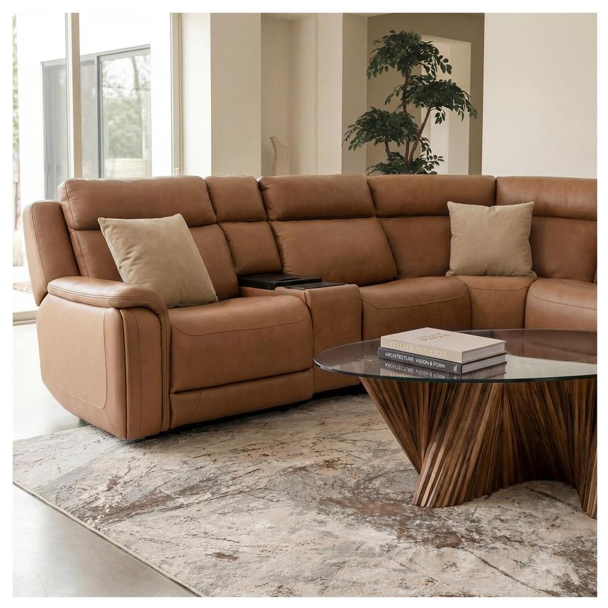 Venus  5PCS/3PWR Home Theater Leather Seating w/Beverage Cooler  alternate image, 2 of 25 images.