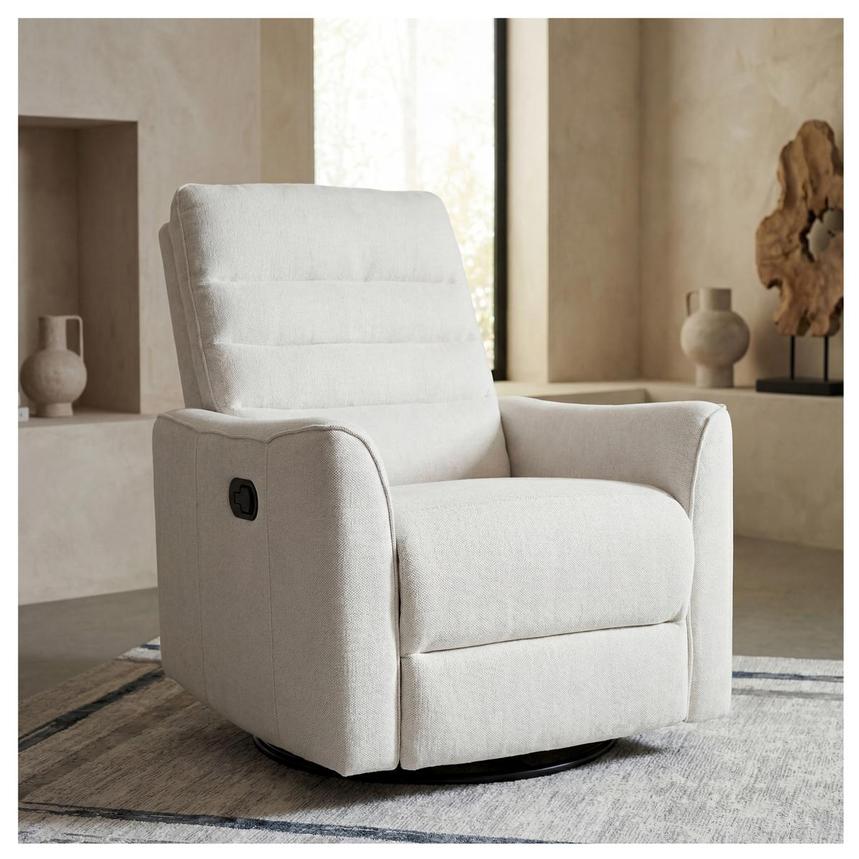 Campbell Light Gray Swivel Glider Recliner  alternate image, 4 of 12 images.