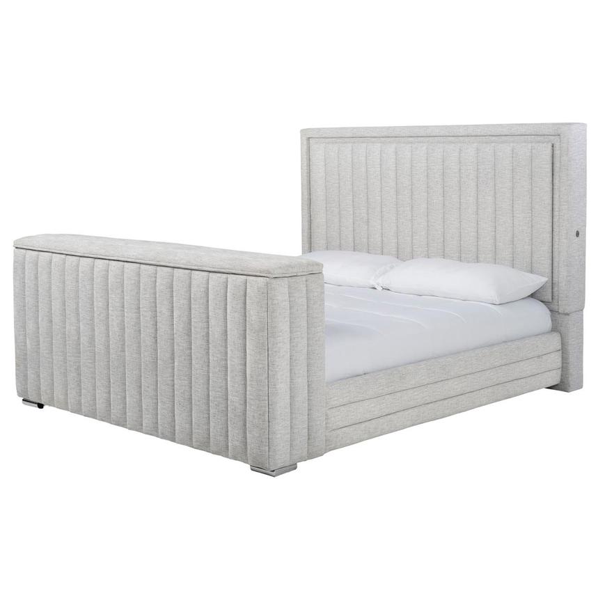 Ellia King Panel Bed w/LED Lights, TV & Fireplace