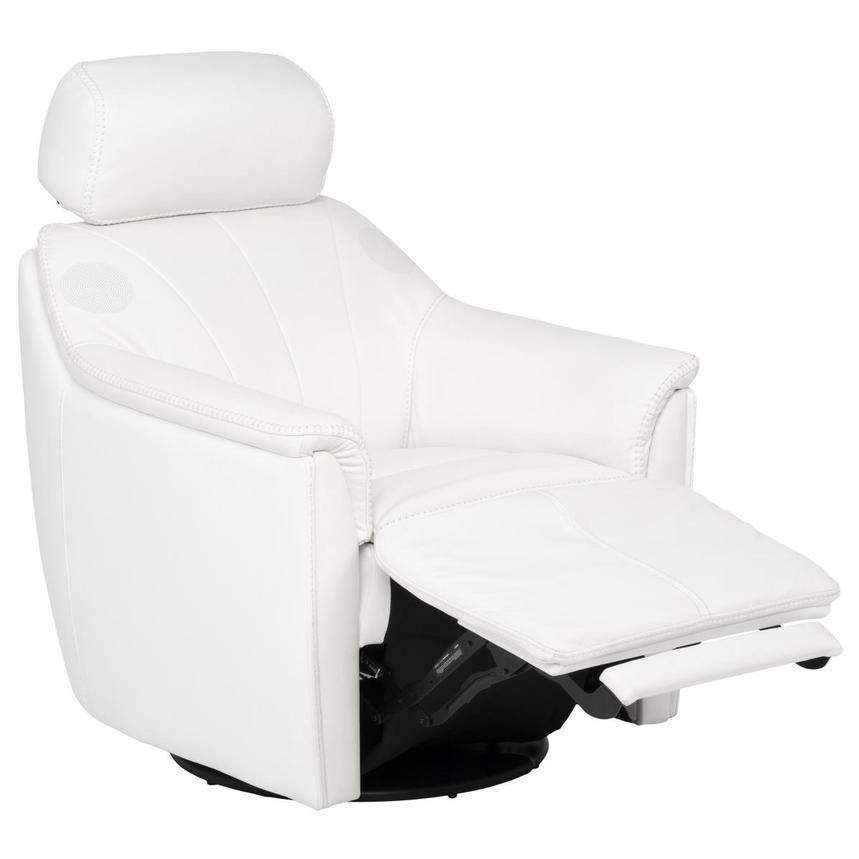 LuxTone White Leather Power Tilt Recliner  alternate image, 6 of 14 images.