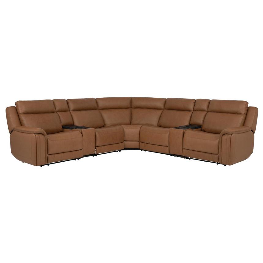 Venus  7PCS/3PWR Leather Power Reclining Sectional w/Beverage Cooler