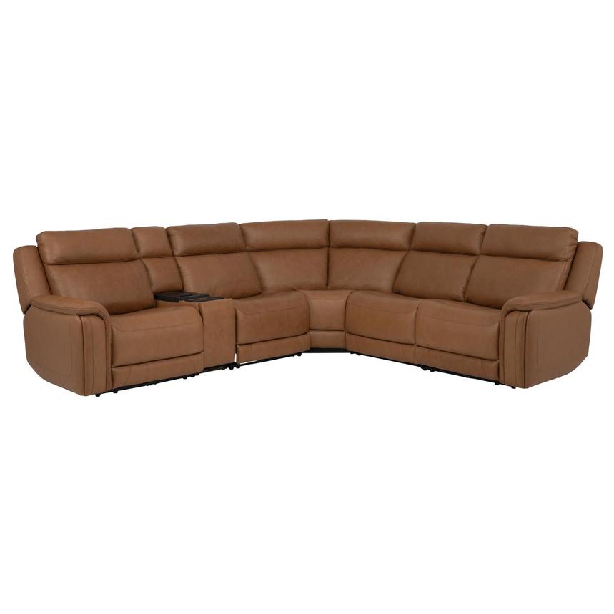 Venus 6PCS/3PWR Leather Power Reclining Sectional w/Beverage Cooler main image, 1 of 18 images.