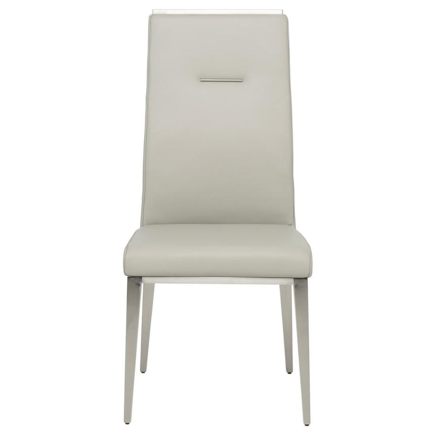 Celeste Gray Leather Side Chair  alternate image, 2 of 8 images.