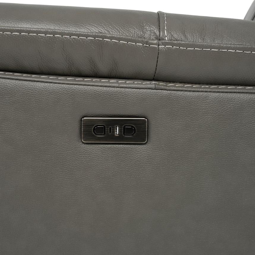Samuel Dark Gray Leather Power Reclining Sectional with 6PCS/3PWR alternate image, 12 of 12 images.