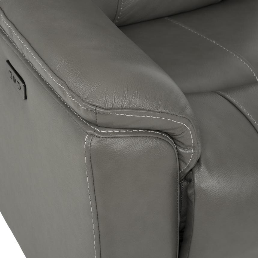 Samuel Dark Gray Leather Power Reclining Sectional with 6PCS/2PWR  alternate image, 7 of 11 images.