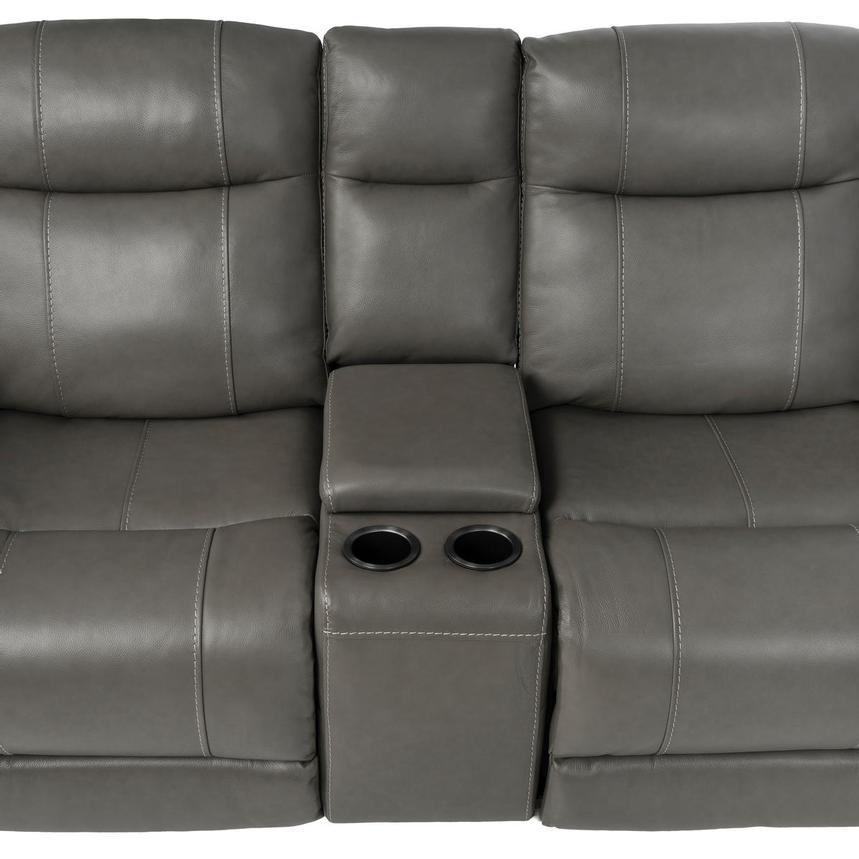 Samuel Dark Gray Leather Power Reclining Sectional with 6PCS/3PWR alternate image, 7 of 12 images.