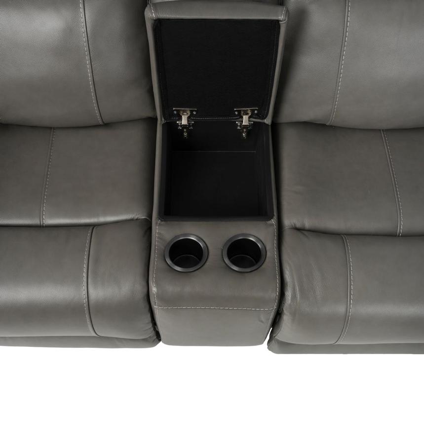 Samuel Dark Gray Leather Power Reclining Sectional with 7PCS/3PWR alternate image, 10 of 13 images.