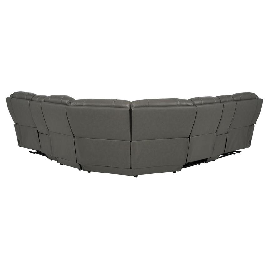 Samuel Dark Gray Leather Power Reclining Sectional with 7PCS/3PWR alternate image, 5 of 13 images.