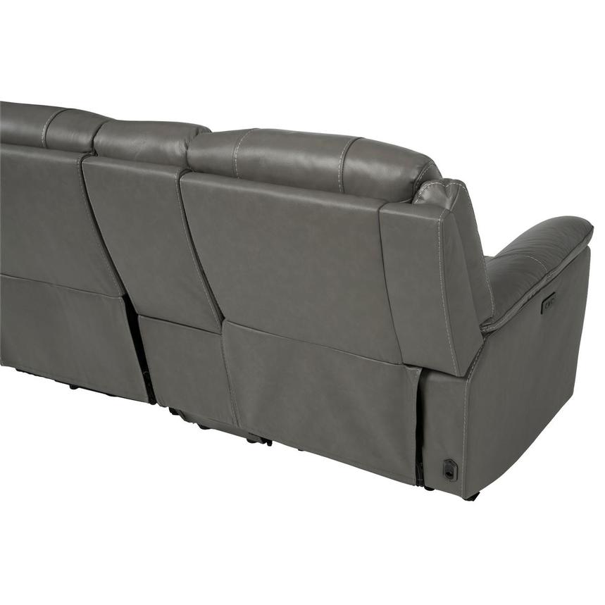 Samuel Dark Gray Leather Power Reclining Sectional with 6PCS/3PWR alternate image, 5 of 11 images.