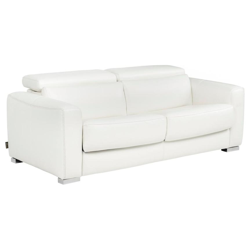 Bay Harbor White Leather Sleeper  alternate image, 2 of 13 images.