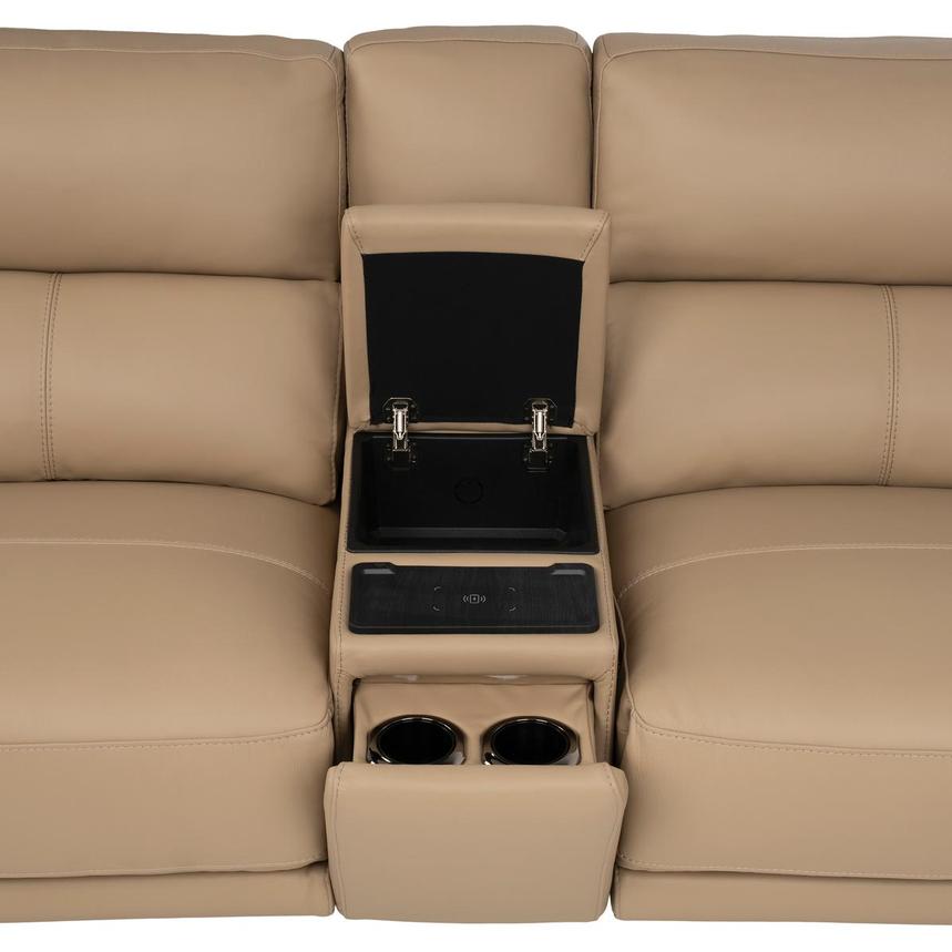Granet Dark Cream Leather Power Reclining Sectional with 6PCS/2PWR alternate image, 9 of 17 images.
